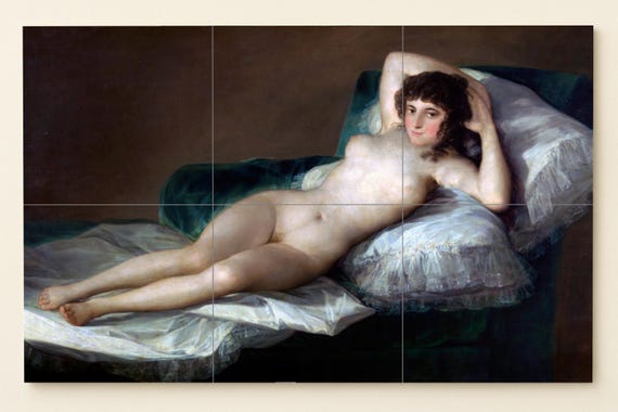Mural de azulejos La Maja Desnuda de Goya — vista 3