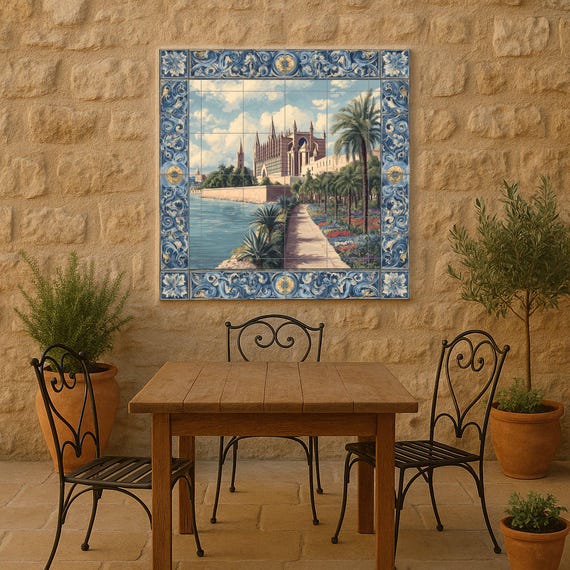 Mural de azulejos de la Catedral de Palma — vista 2