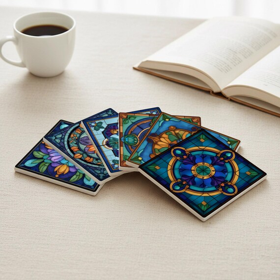 French Cathedral Ceramic Coaster Set — vista 4