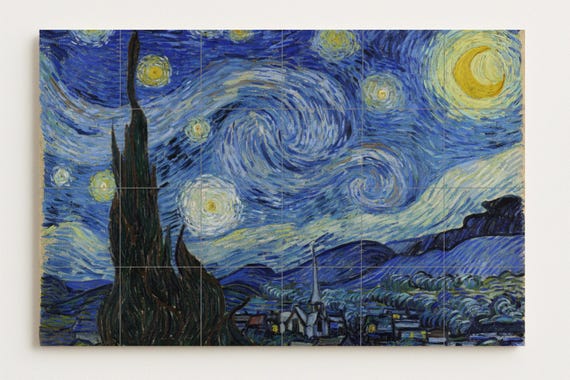 El mural de azulejos de cerámica de La noche estrellada — vista 3