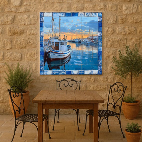 Mural cerámico del puerto pesquero de la Costa Brava