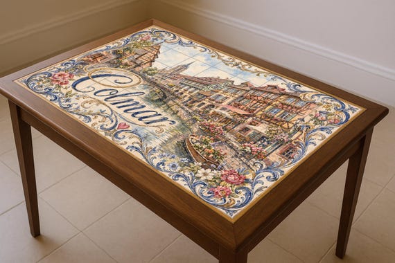 Mural de azulejos de cerámica de Colmar, arte mural de la Alsacia francesa co… — vista 3
