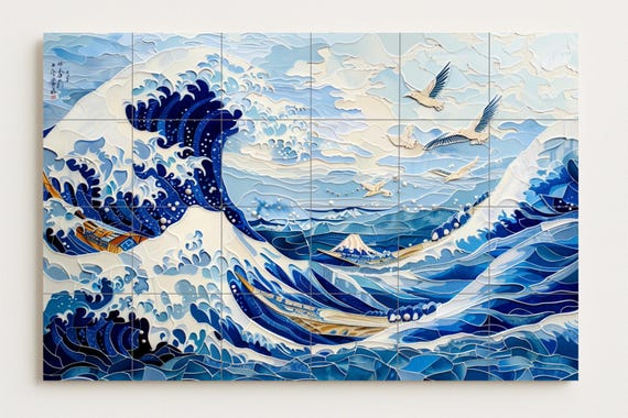 Mural de azulejos de la Gran Ola — vista 2