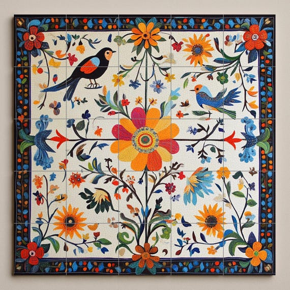Mural de cerámica popular polaca — vista 2