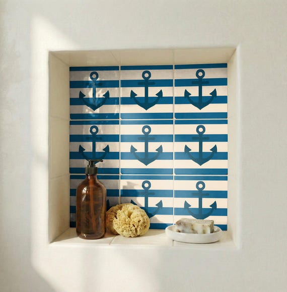 Náutico ancla — Azulejo decorativo de Cerámicas La Noria