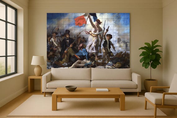 Mural de azulejos de cerámica "La Libertad guiando al pueblo"