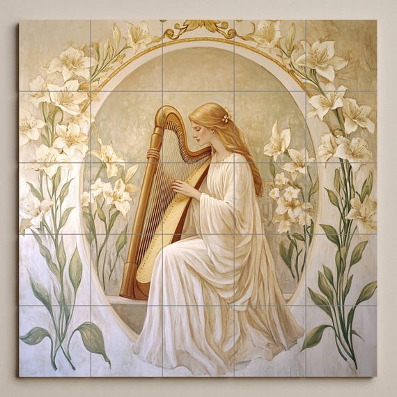 Mural de azulejos de cerámica Art Nouveau — vista 3