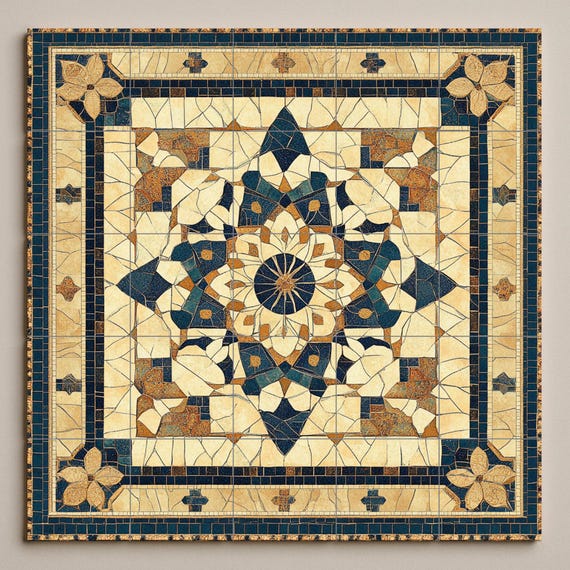 Mural cerámico de mosaico de Petra — vista 3