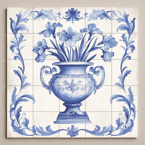 Mural de cerámica azul de Delft — vista 3