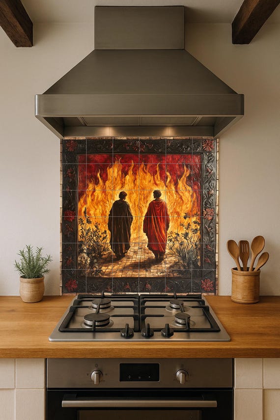 Mural cerámico del Infierno de Dante y Virgilio — vista 4