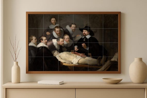 Lección de anatomía del Dr. Tulp - Mural de azulejos de cerámica - Arte mural… — vista 2