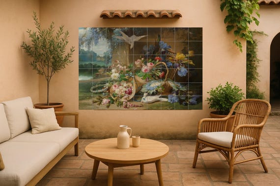 Mural de flores de bodegón — vista 3