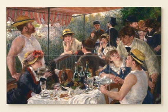 Mural de azulejos de cerámica "El almuerzo de los remeros" — vista 3