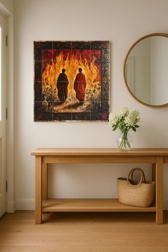 Mural cerámico del Infierno de Dante y Virgilio — vista 2