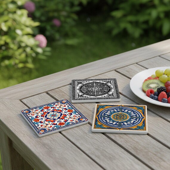 Talavera & Maiolica Ceramic Coaster Set — vista 4
