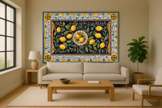 Mural de azulejos de limón