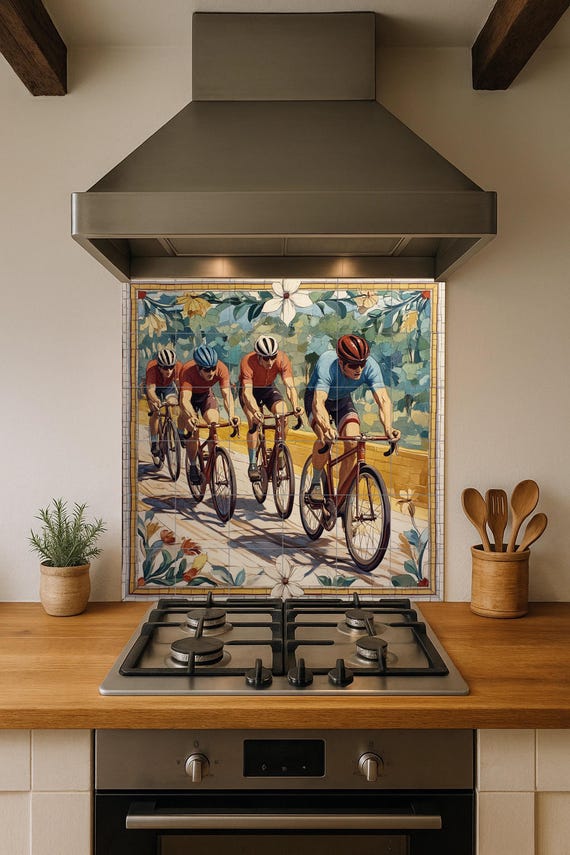 Mural cerámico de un equipo ciclista — vista 3