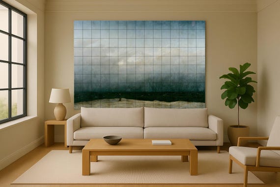 Mural de azulejos de cerámica "El monje junto al mar" — vista 3