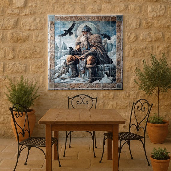 Mural cerámico de mitología nórdica — Mural cerámico de Cerámicas La Noria