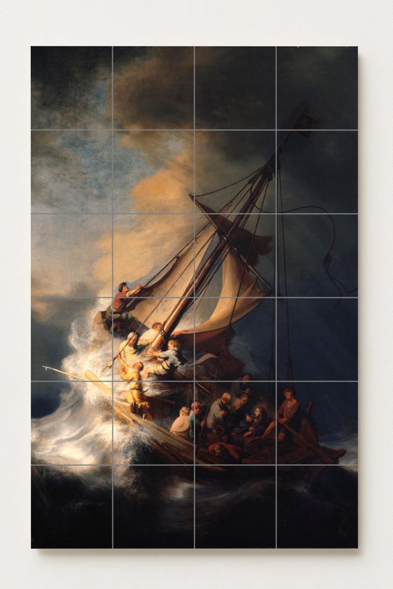 Mural de azulejos de cerámica "La tormenta en el mar de Galilea" — vista 2