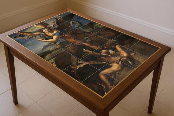 San Miguel venciendo a Satanás — Mural cerámico de Cerámicas La Noria