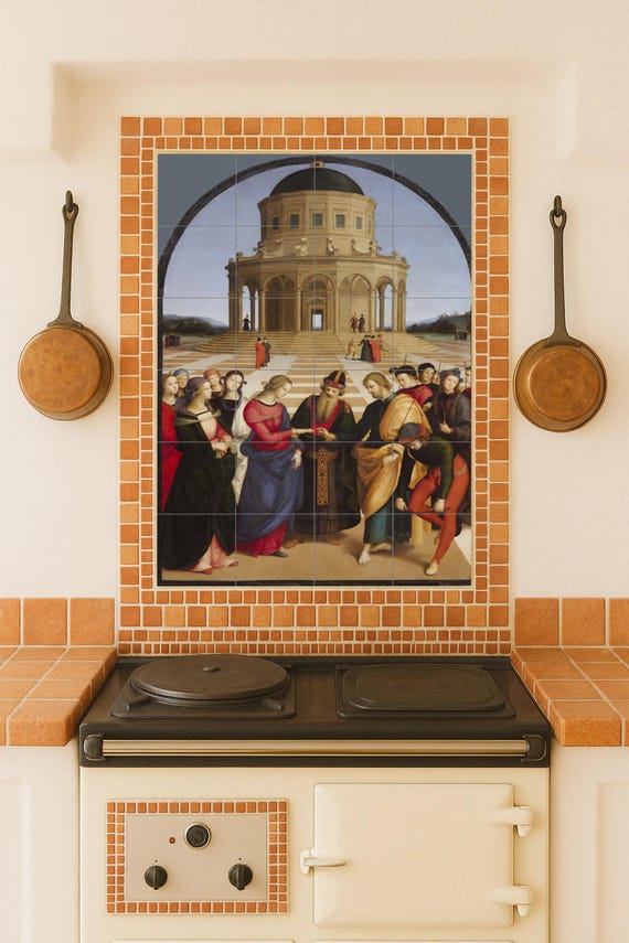 Mural de cerámica "El matrimonio de la Virgen"
