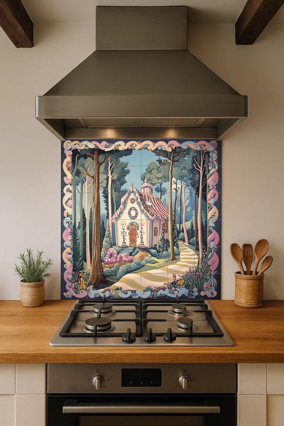 Mural cerámico de Hansel y Gretel