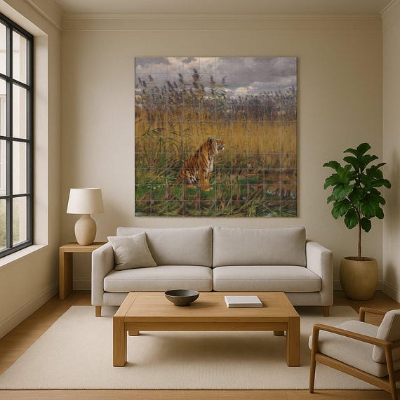 Mural de azulejos "Tigre entre los juncos" — vista 4