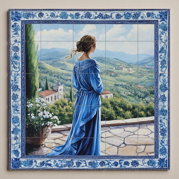 Mural cerámico "La Dama Azul" — vista 3