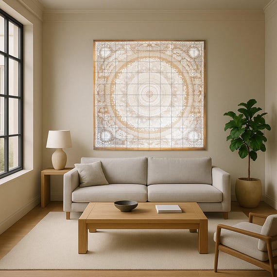 Mural de azulejos de cerámica con mandala elegante para pared, panel decorati…