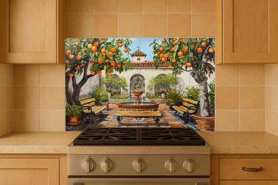 Mural de patio español — Mural cerámico de Cerámicas La Noria