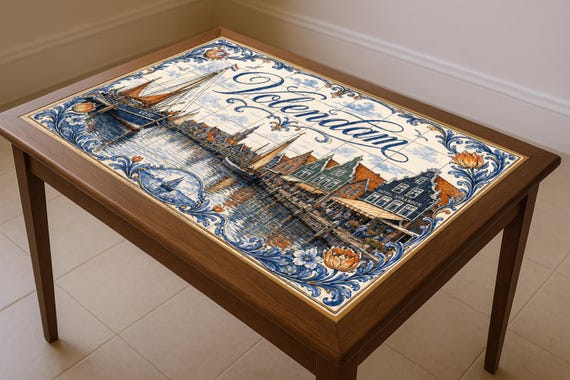 Mural de azulejos de cerámica del puerto de Volendam, Países Bajos, decoració…