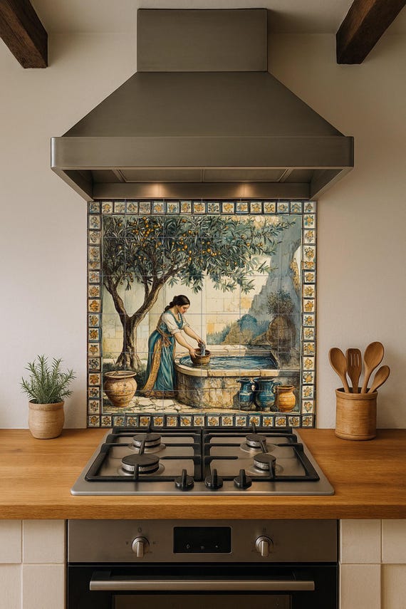 Mural cerámico de una fuente mediterránea — vista 2