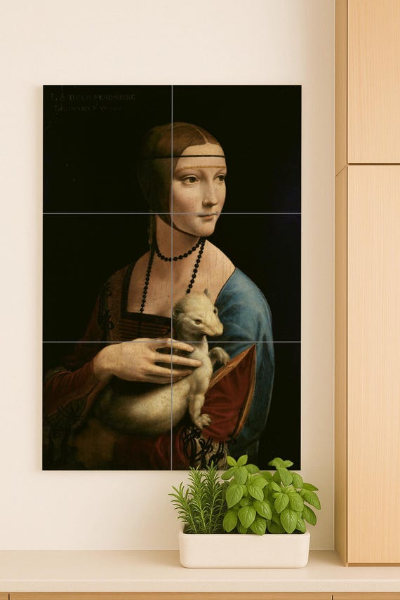 Mural de cerámica de la Dama del Armiño — vista 2