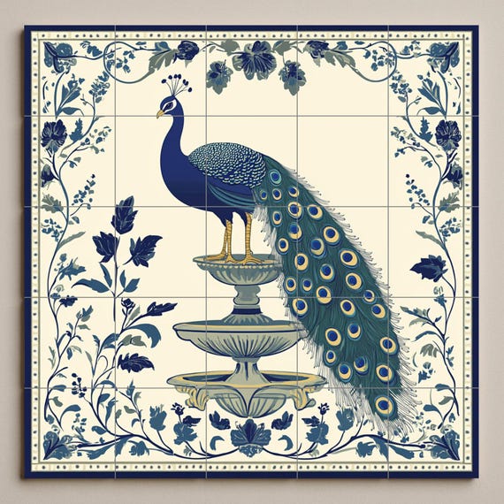 Mural cerámico del Pavo Real Imperial — vista 3