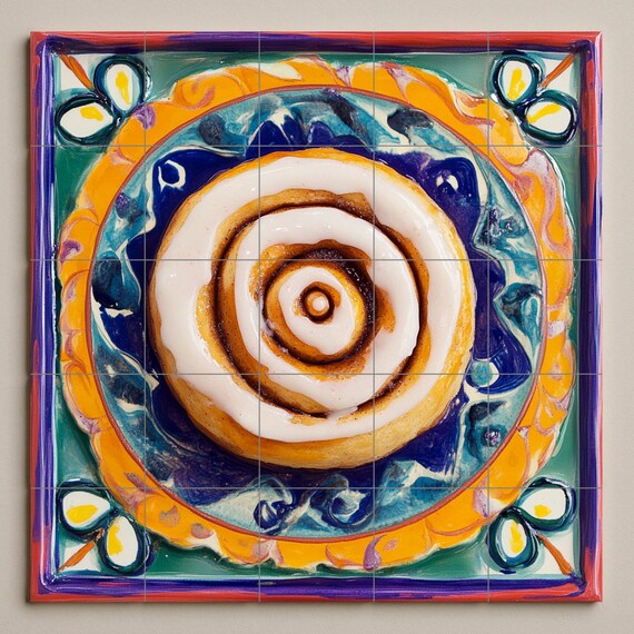 Mural cerámico de rollos de canela — vista 3