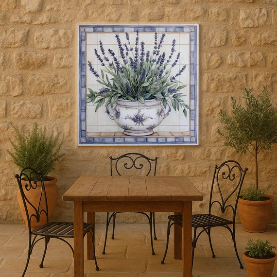 Mural de lavanda provenzal — Mural cerámico de Cerámicas La Noria