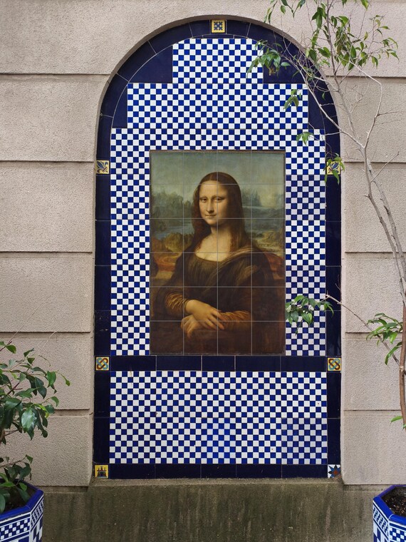 Mural de azulejos de cerámica de la Mona Lisa — vista 3