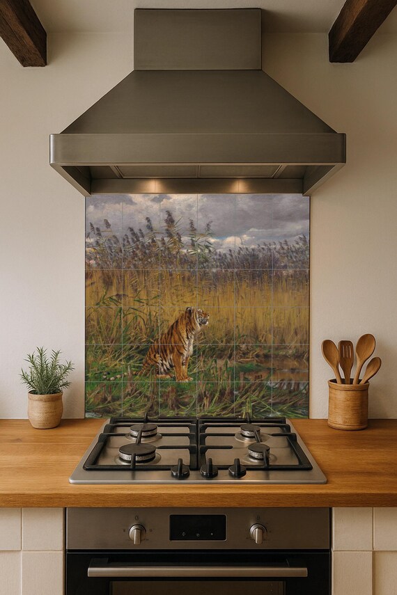 Mural de azulejos "Tigre entre los juncos" — vista 3
