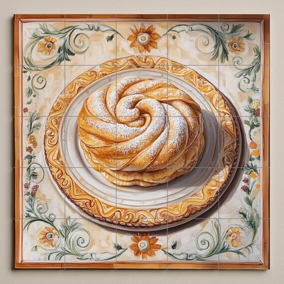 Mural de azulejos de cerámica de ensaimada de Mallorca — vista 3