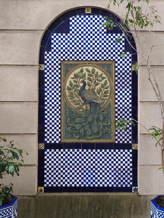 Mural cerámico "Esplendor de pavo real" — vista 3