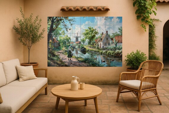 Mural romántico de la campiña holandesa — vista 2