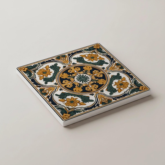 Azulejos mediterráneos / Juego de posavasos estilo azulejo / Decoració — vista 3
