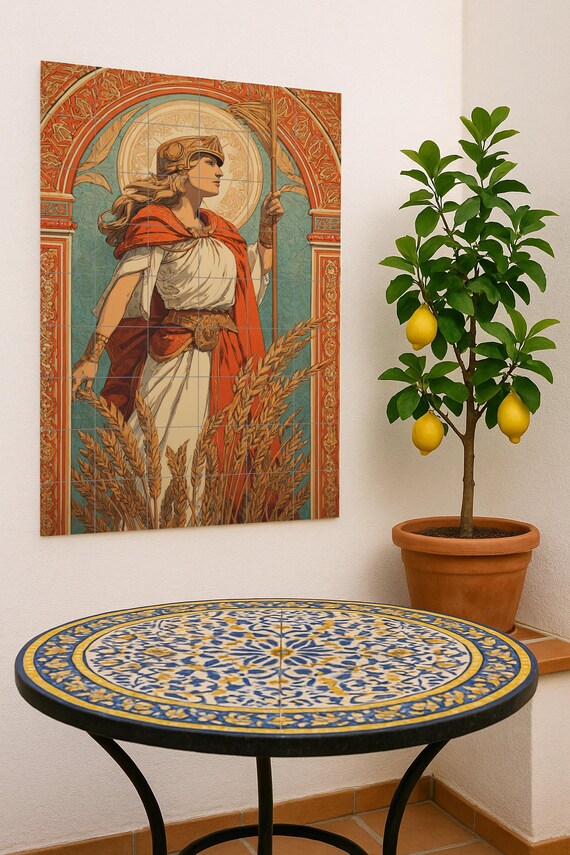 Mural cerámico de la Diosa de la Cosecha — vista 2