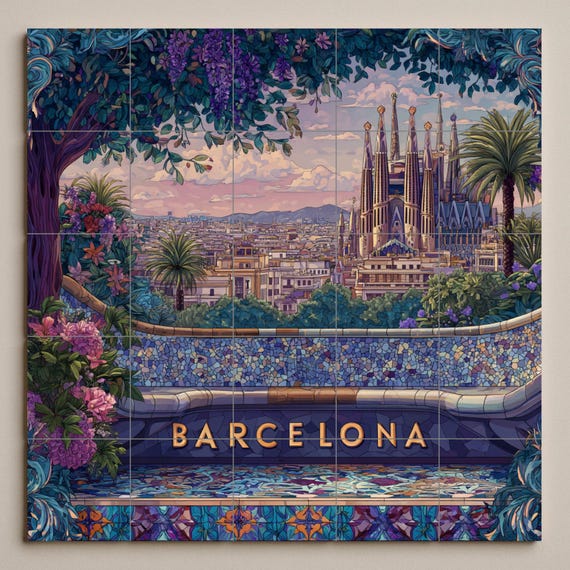 Mural de azulejos de Barcelona