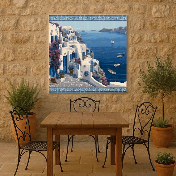 Mural costero de Santorini — vista 2