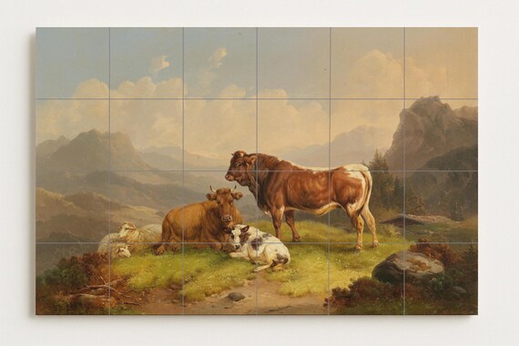 Mural de vaca alpina — vista 3