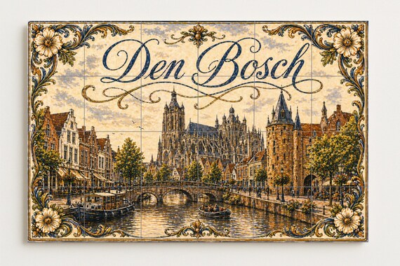 Mural de azulejos de cerámica de la catedral de San Juan de Den Bosch, Países… — vista 4