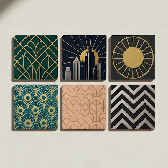 Art Déco / Decoración de mesa con detalles geométricos dorados — vista 3