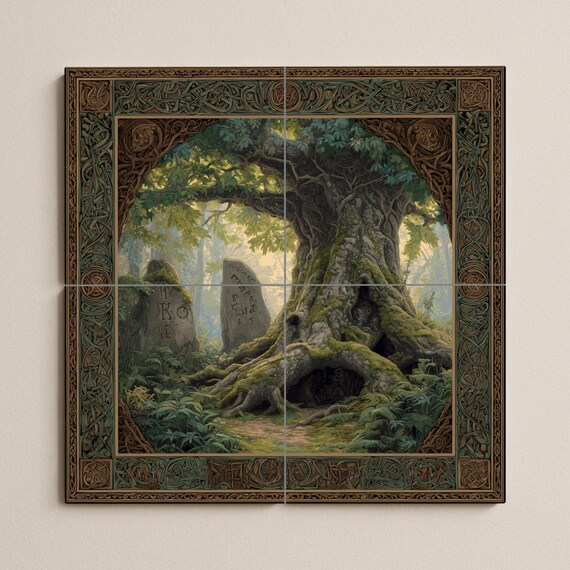 Mural de azulejos del Árbol Antiguo de las Runas — vista 3